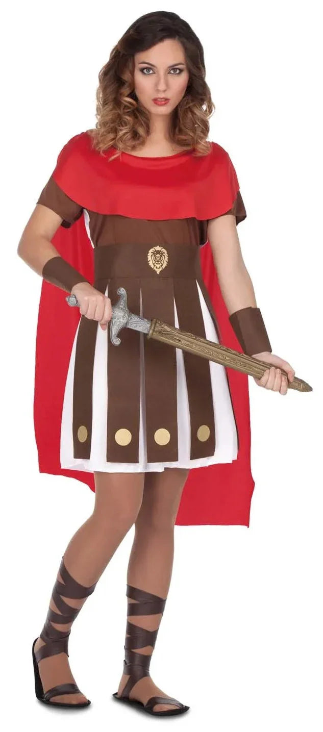 Disfraz de Gladiadora Romana con Capa para Mujer Gladiador Viving